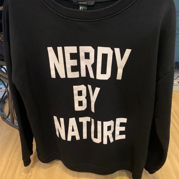 Nerdy by Nature Forever 21 Crew Neck Sweatshirt - Picture 1 of 4